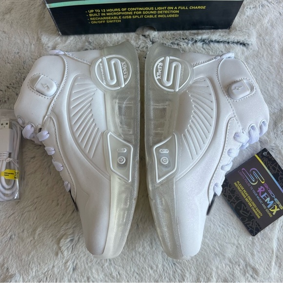 Skechers Remix Kids White Light-Up Sneakers New Size 13 Little Girls - Picture 8 of 9